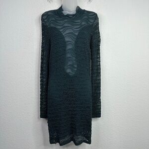 Nightcap Dress Womens 4 Green Lace Long Sleeve Cutout Whimsygoth Grunge Cocktail